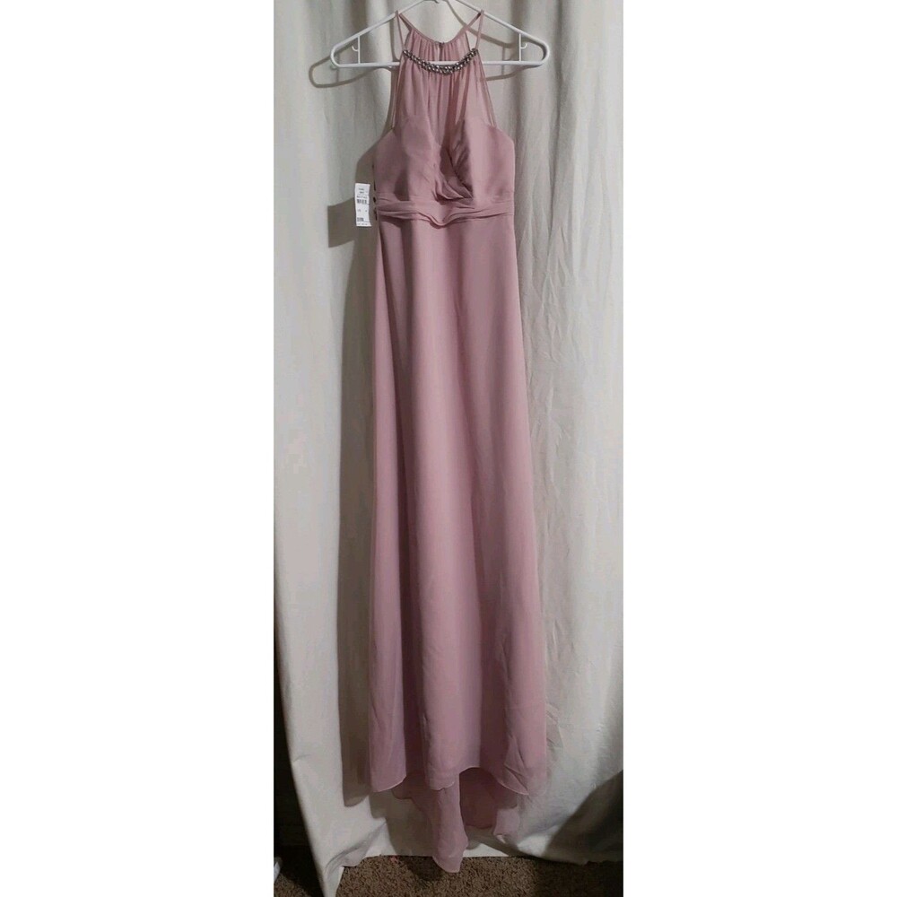 Alfred Angelo 'Loves First Blush' Size 4 Jeweled Neckline Formal Chiffon Dress